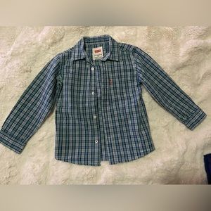 Levi's plaid button down western shirt top